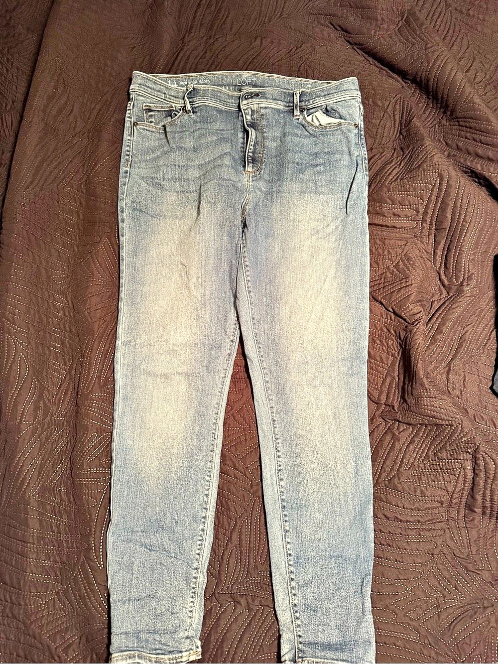 LOFT High Waisted Skinny Ankle Jeans
